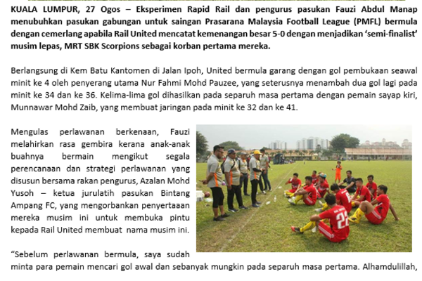 UNITED MELANGKAH GARANG