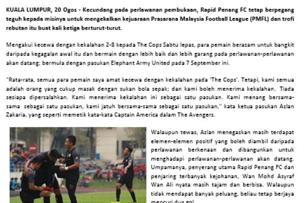 RAPID PENANG TERUS MENARUH HARAPAN